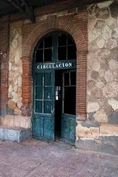 View of abandoned train station Stock Photos
