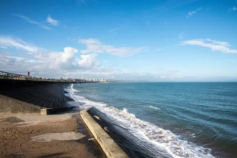 A view of Aberdeen Beach and John Codona's leisure centre in a distance Stock Photos