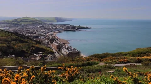 View to Aberystwyth town from Constitution Hill Vídeos de archivo 342118245