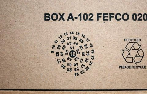 View from above at the Amazon e-commerce parcel cardboard Foto stock