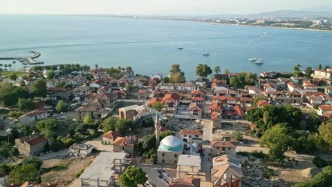 View from above of the Ancient City of Side. 4K Stock Footage 278086470