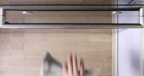 View from above of baking gingerbread man in the oven.   Stock Footage 97586499