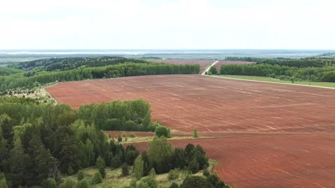 View from above on a blue lake, camera moves slowly, nature trip Stock Footage 308907980