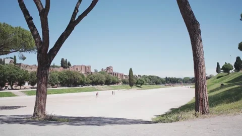 View Above Circus Maximus - Ancient Roman Stadium for Chariot Racing Stock Footage 291303775