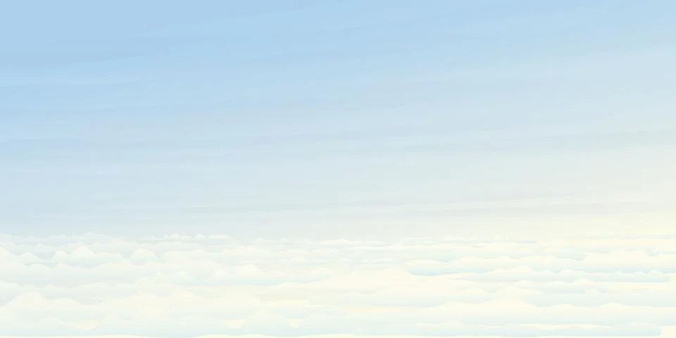 View above clouds with blue sky background vector illustration. Cloudscape .. Stock Illustration