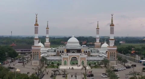 View above the clouds of Islamic Center Indramayu part 2 動画素材 243273600
