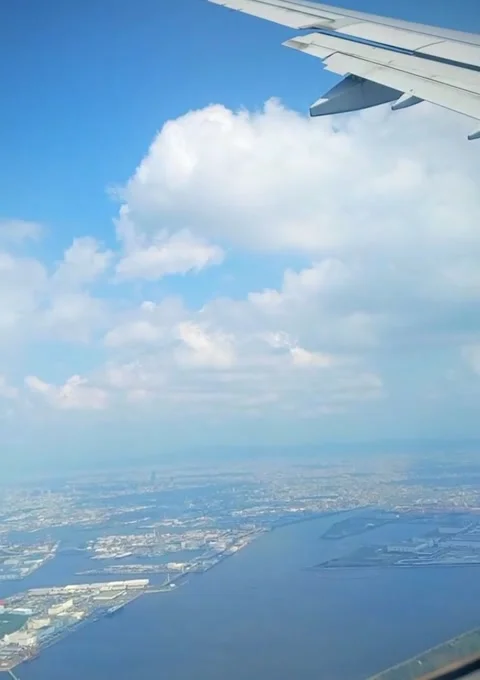 The view above the clouds from the plane Stock Footage 212623654