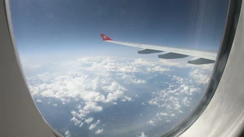 A view from above the clouds from plane travel Stock Footage 171417430