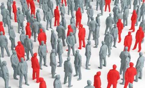 View from above the crowd, concept of pandemic, virus contagion, individual Illustration