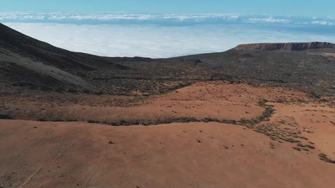 View from above - desert area in the national park of Teide Vidéo 108565632