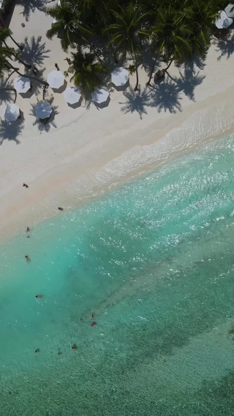 View from above at empty beach at sunny day Stock Footage 303953215