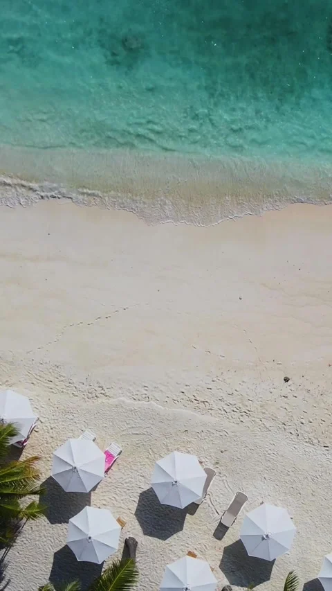 View from above at empty beach at sunny day Stock Footage 303956961