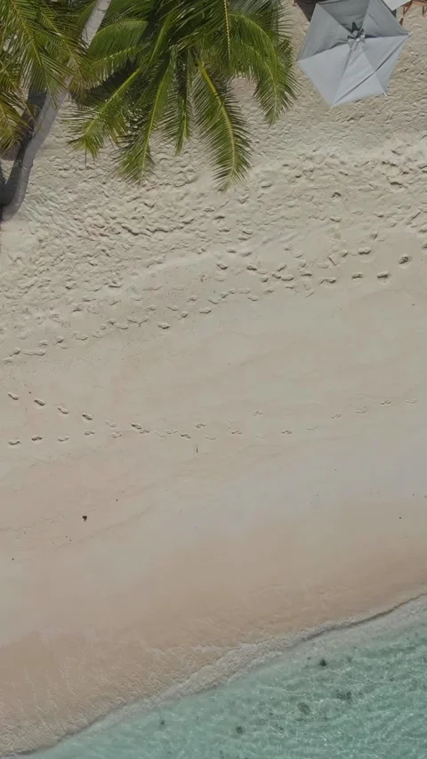 View from above at empty beach at sunny day Stock Footage 303957102