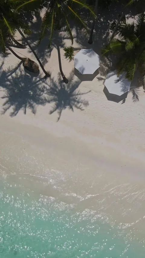 View from above at empty beach at sunny day Stock Footage 303957117