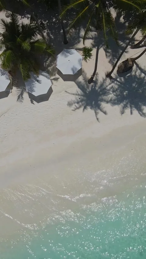 View from above at empty beach at sunny day Stock Footage 303957126