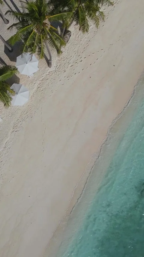View from above at empty beach at sunny day Stock Footage 303957149