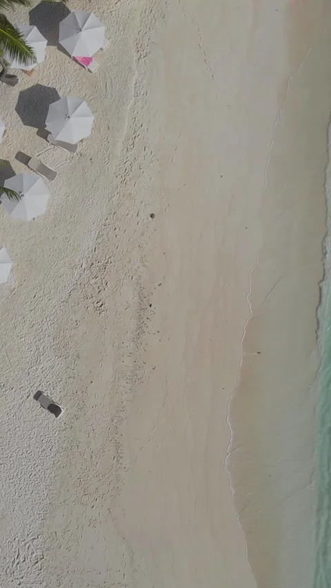 View from above at empty beach at sunny day Stock Footage 303957192