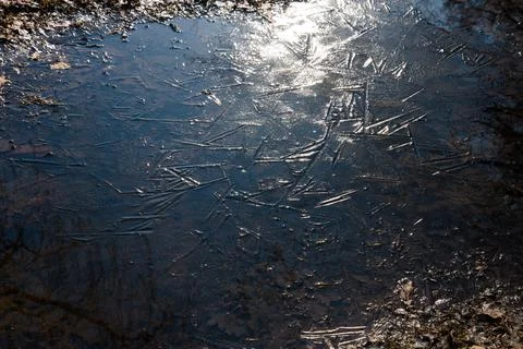 View from above. Frozen surface. Structure, natural abstract background Stock Photos