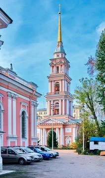 View of the above-gate bell tower of the Cathedral of the Exaltation of the.. Stock Photos