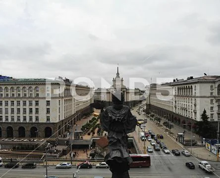 View from above. Great capital of Bulgaria,pearl of Balkans - Sofia. Place of Stock Photos