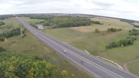 View from above. Highway. Highway Stock Footage 136457210