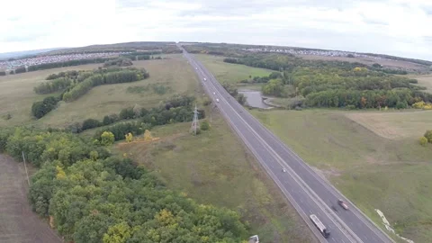 View from above. Highway. Highway Stock Footage 136457259