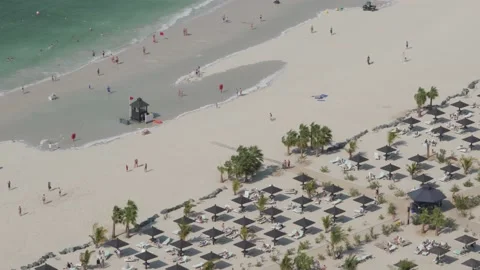 View from above on the hotel beach Stock Footage 168795092