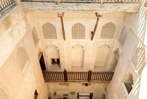 View from above inside the Jabreen Castle in Bahla, Sultanate of Oman Stock Photos