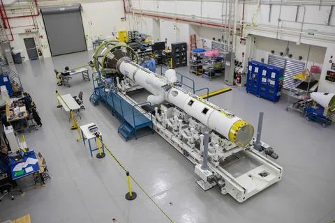 In this view from above inside the Launch Abort System Facility at NASAs .. Stock Photos