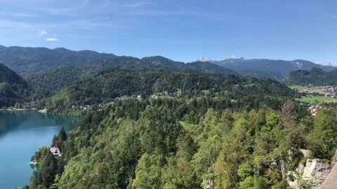 View From Above Lake Bled, Bled, Slovenia Stock Footage 135675616