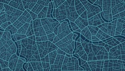 View from above the map. Background map, streets. City top view. Ilustração Stock