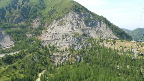 View from above on mountains, roads Stock Footage 304903049