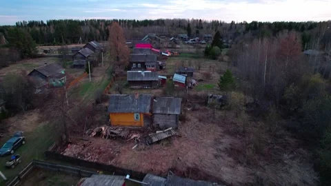 View from above of an old almost abandonedd village 스톡 동영상 196510010