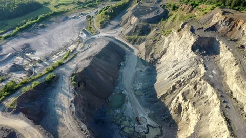 View from above over quarry pit Stock Footage 140423075