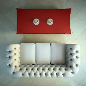 View from above on the part of interior Stock Illustration