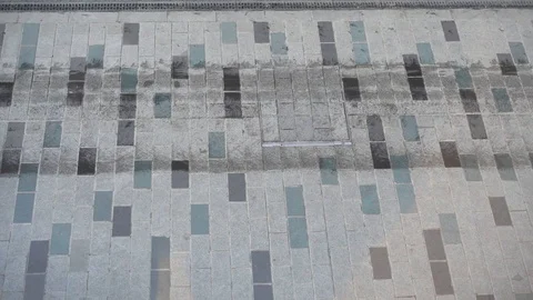 View from above. People walk down the street. Slow motion video. Stock-Footage 88778943