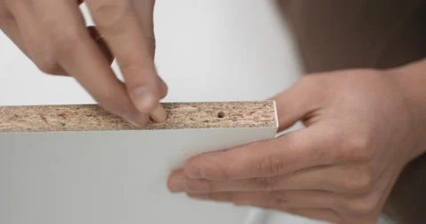 View from above. The process of assembling a wooden rack. Video stock 167117948