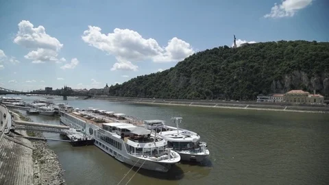 View from above the river from the bridge Stock Footage 79110983