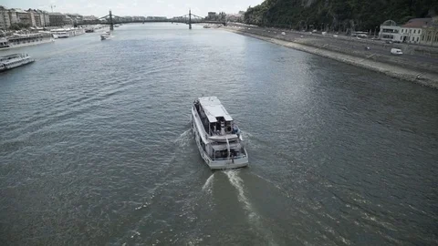 View from above the river from the bridge Stock Footage 79112288