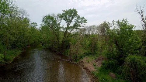A View From Above a River Panning Around 4k Video stock 126865312