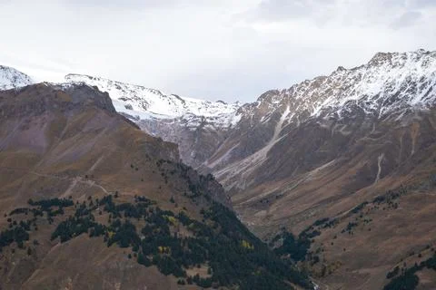 View from above on the slopes of the mountains Stock Photos