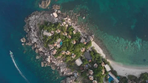 View from above of small Island Stock Footage 260305739
