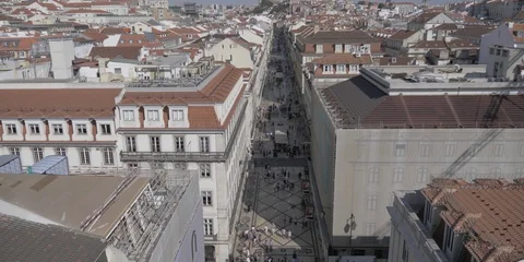 View from above the streets of Lisbon Stockbeeldmateriaal 125245041