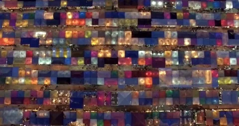 View from above time lapse of the colourful market Stock Footage 273970114