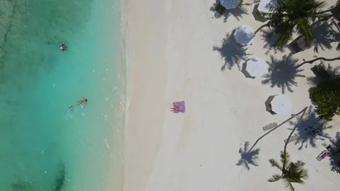 View from above at tropical beach Stock Footage 303952858