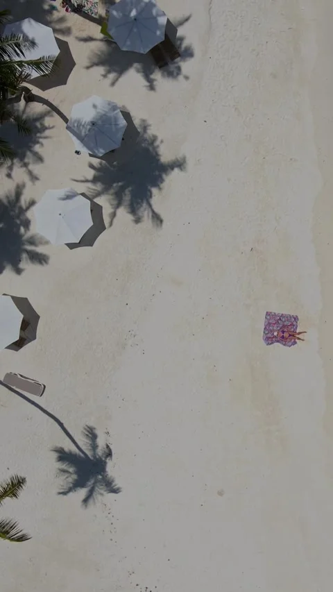 View from above at tropical beach Stock Footage 303953177
