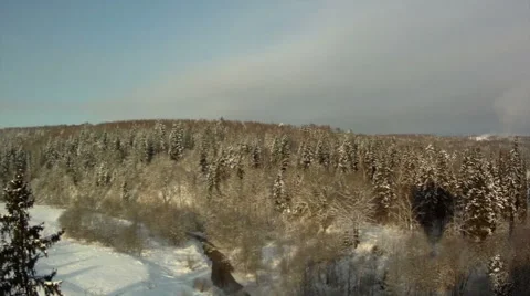View from above of winter landscape Stock Footage 45256871