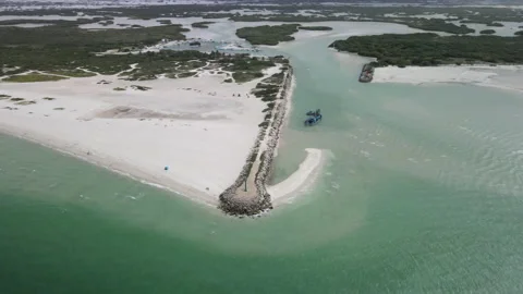 View of abrigo port in yucatan and research zone Stock Footage 159384875