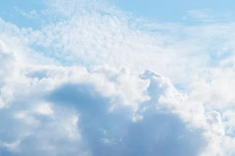 View on abstract clouds in the sky. Cloudscape photography on a daytime. Stock Photos
