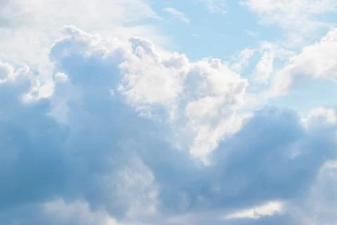 View on abstract clouds in the sky. Cloudscape photography on a daytime. Stock Photos